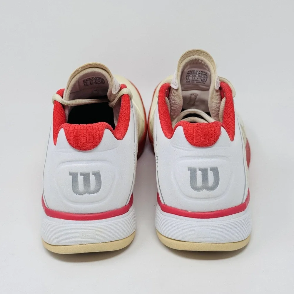 Wilson Tennis Shoes Men's Size 9.5 White Red Rush Pro Court Athletic Sneaker - Picture 9 of 10
